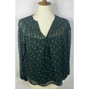 Old Navy Women's Blouse Overlay Green White Size XS  NEW